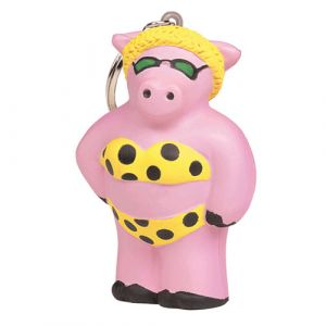 GK127 Cool Pig Keyring Stress Reliever Ball