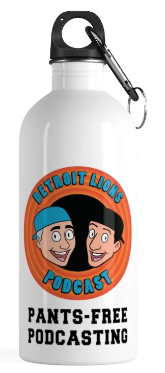 Detroit Lions Podcast Printed Water Bottles